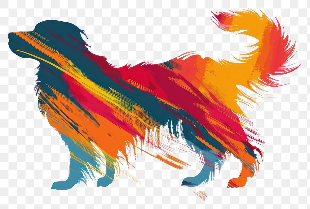 Colorful abstract dog silhouette