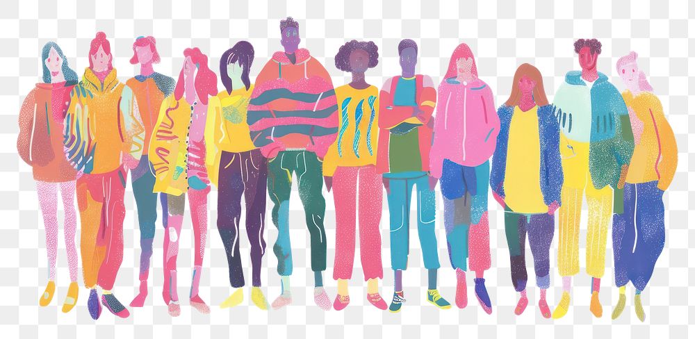 Diverse colorful group illustration