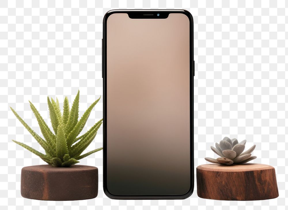 PNG Smart phone Mockup electronics iphone plant.