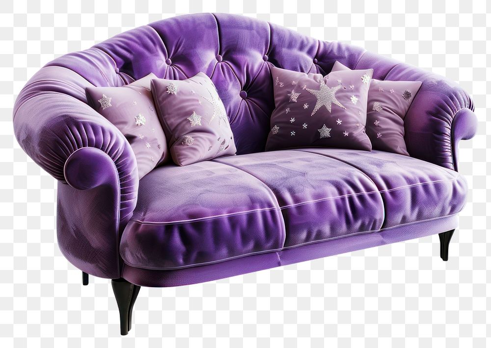 PNG Goth pale purple sofa furniture cushion pillow.