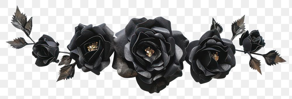 PNG Elegant black paper roses