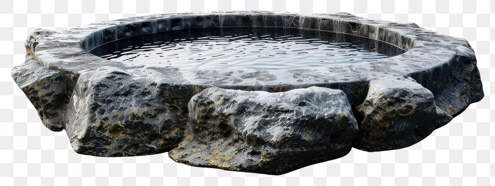 PNG Birdbath jacuzzi rock tub.