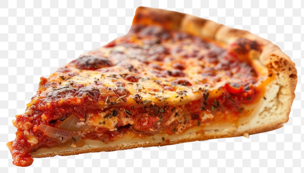 PNG Delicious cheesy deep-dish pizza slice