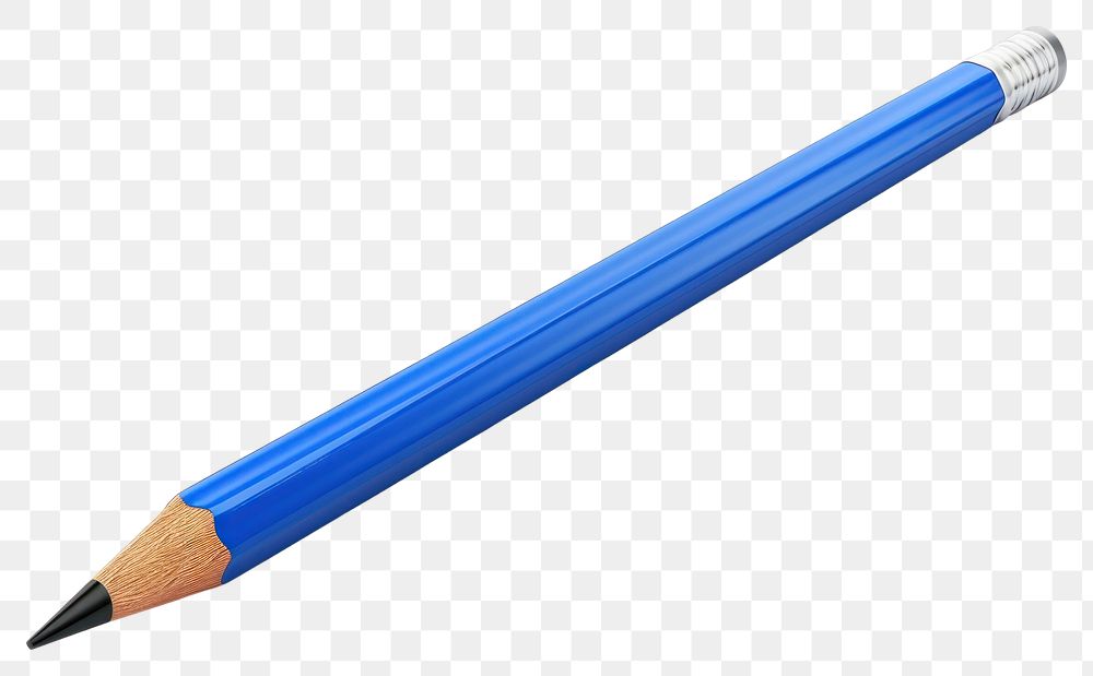 PNG 3d illustration of a blue pencil.