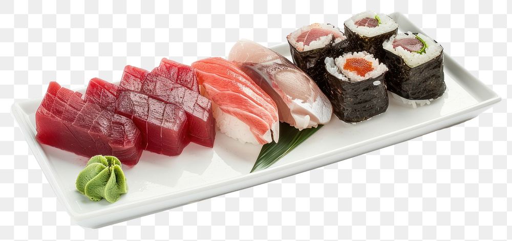 PNG Fresh sushi platter with sashimi