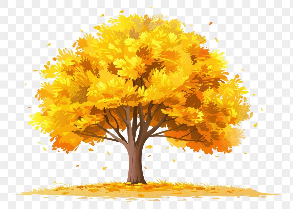 PNG Vibrant autumn tree illustration