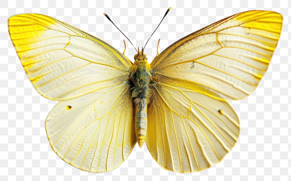 PNG Yellow butterfly on white background