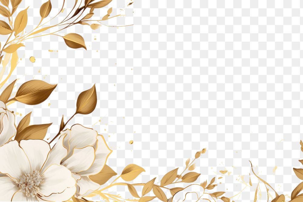 PNG Elegant floral gold illustration