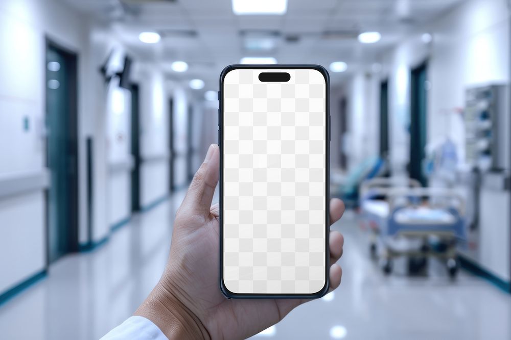 PNG phone screen mockup, transparent design