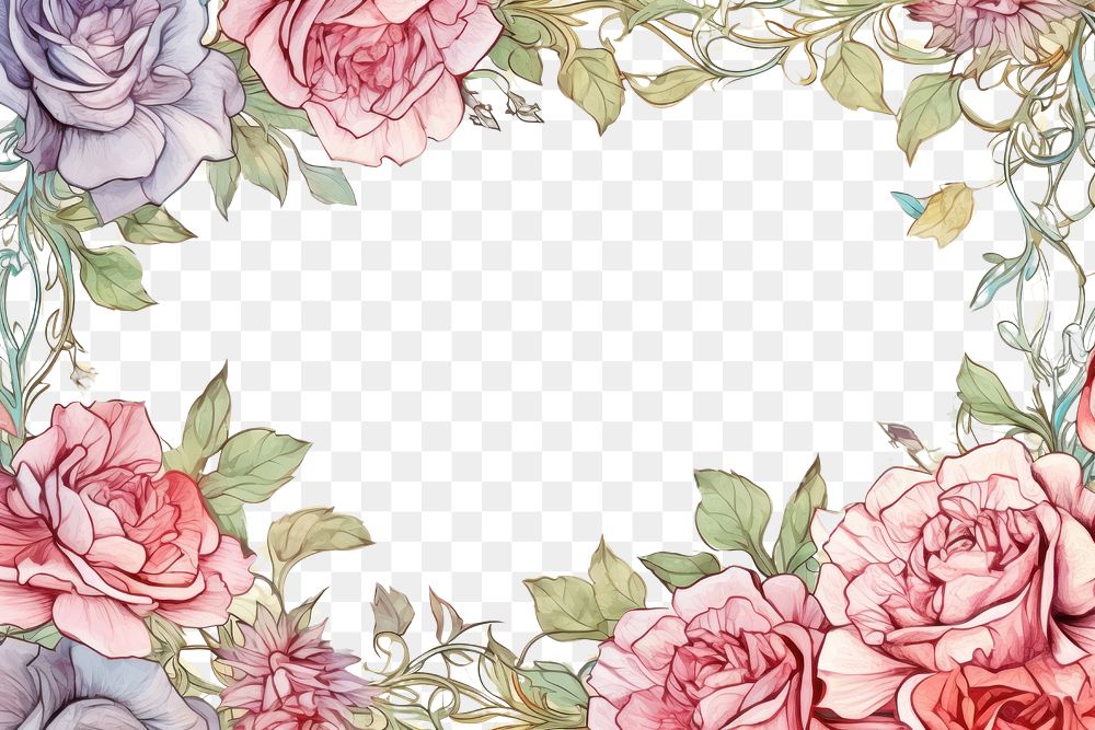 Rose flower frame border backgrounds pattern plant.