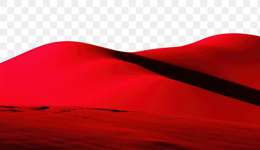 PNG Vibrant red desert dunes border, transparent background