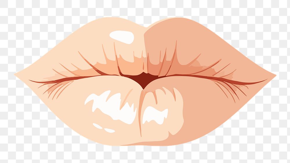 PNG vector aesthetic  of a lipstick kiss element, transparent background