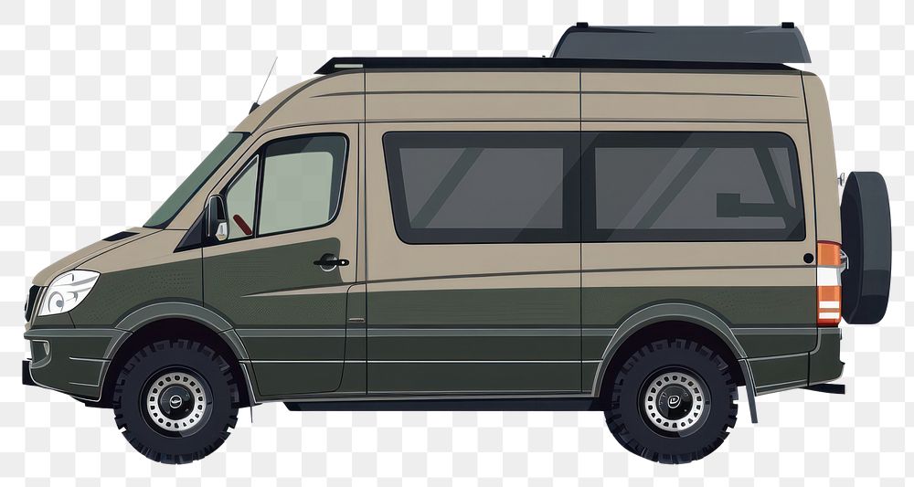 Modern camper van side view