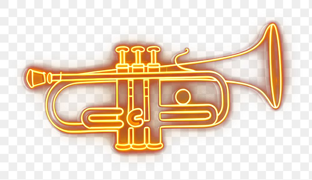 PNG Neon trumpet musical instrument illustration