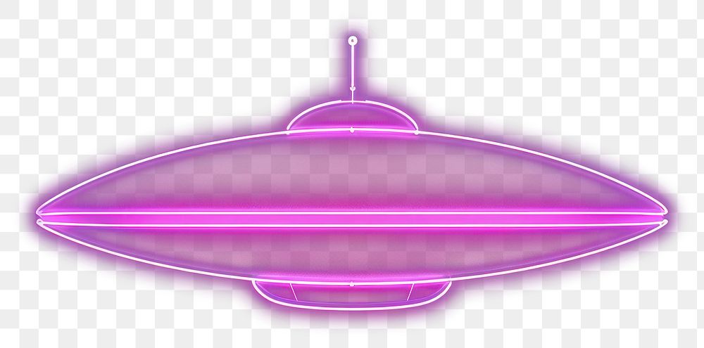 PNG Neon glowing UFO spaceship illustration