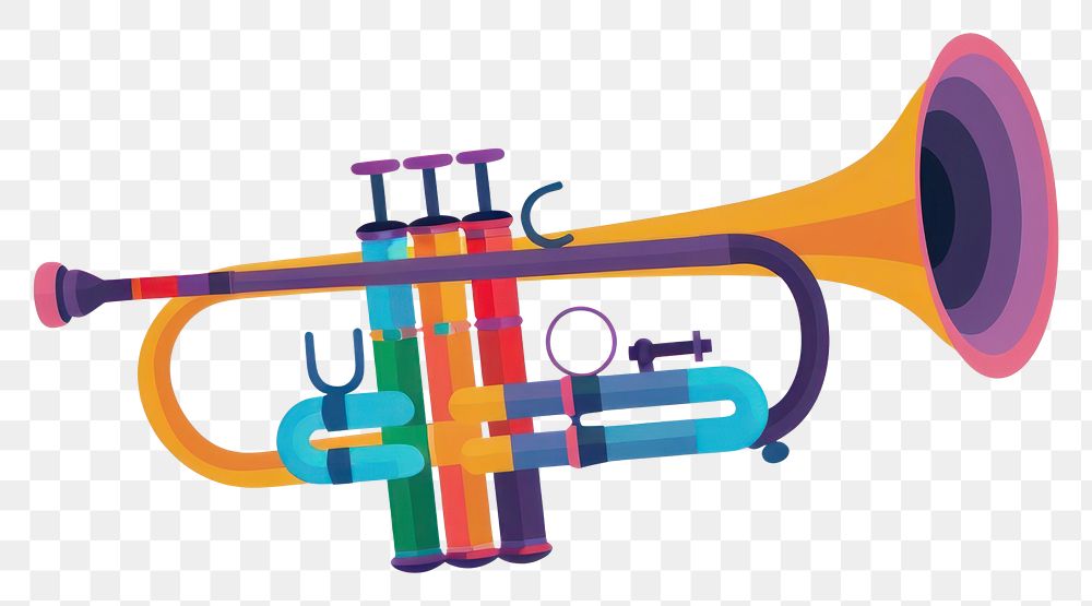 PNG Colorful trumpet musical instrument illustration