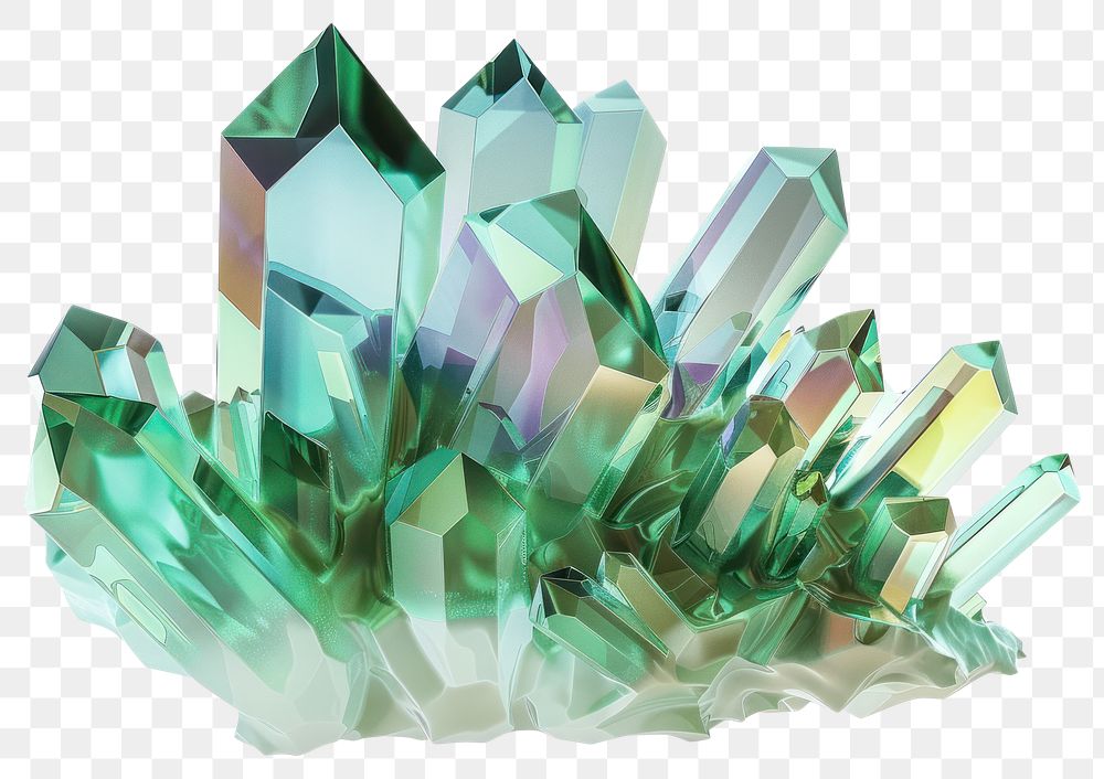 PNG Vibrant green crystal cluster