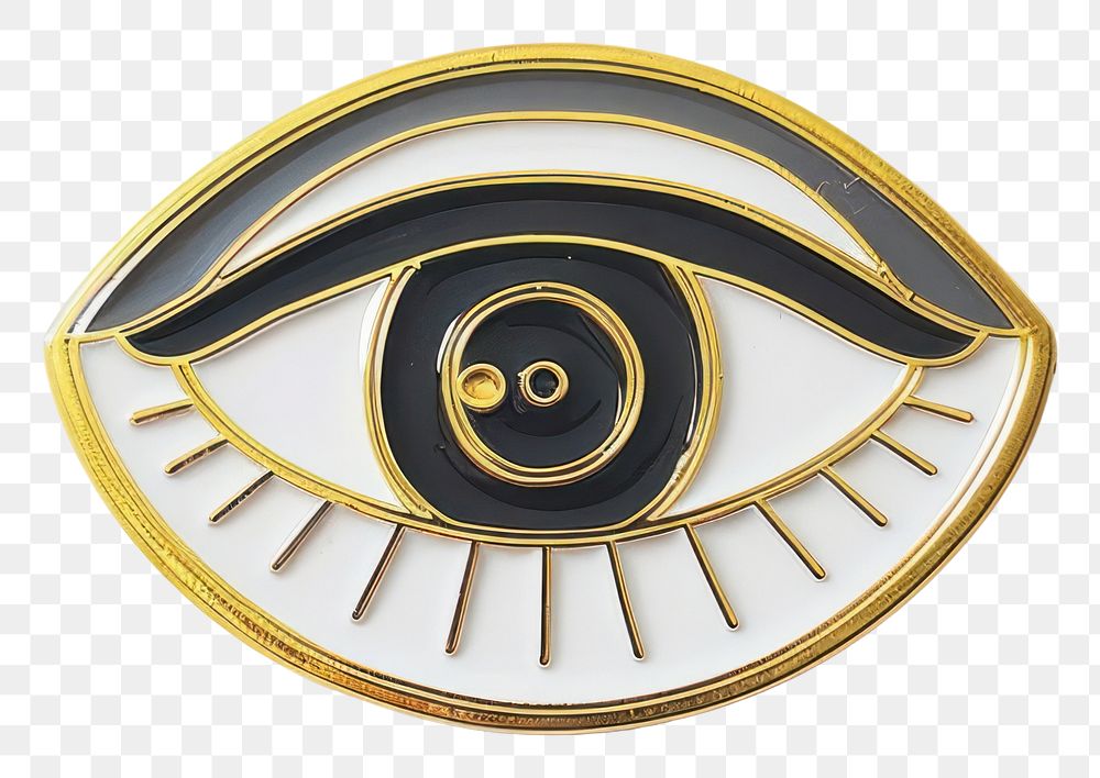 Stylish eye-shaped enamel pin