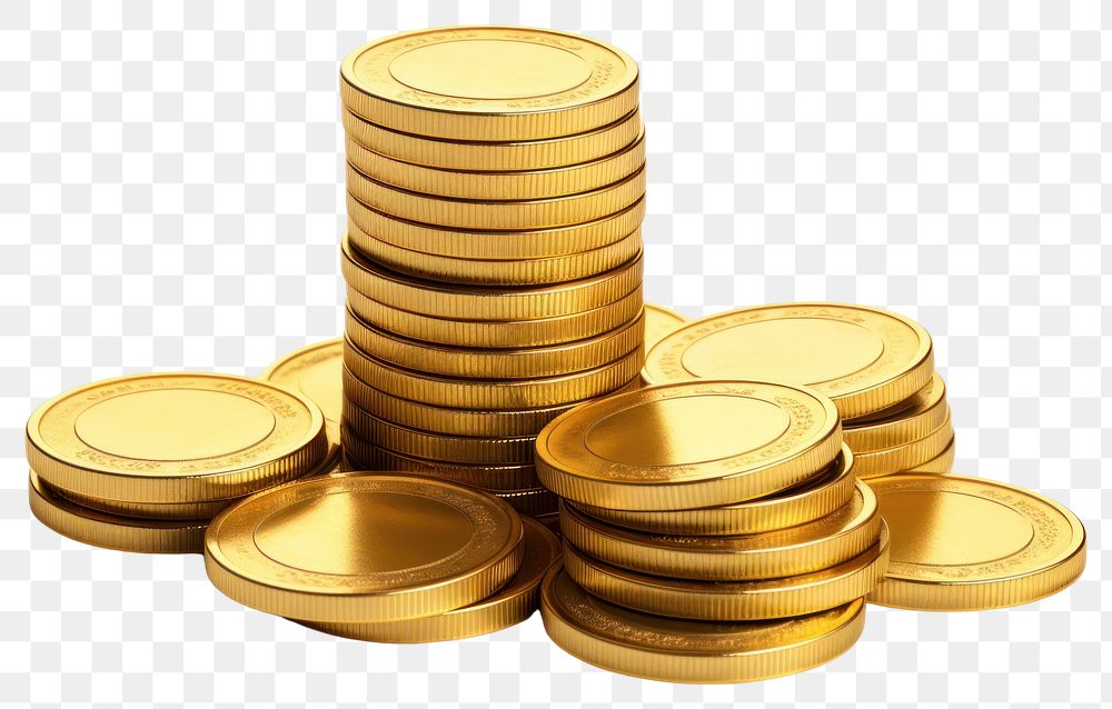 PNG Stacked gold coins wealth