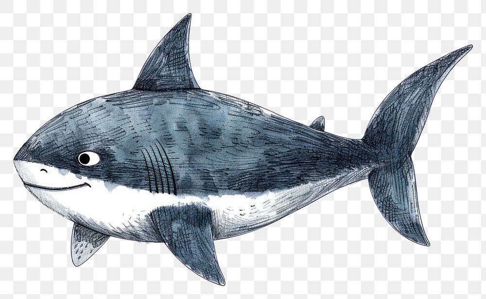 PNG Shark shark illustrated drawing.