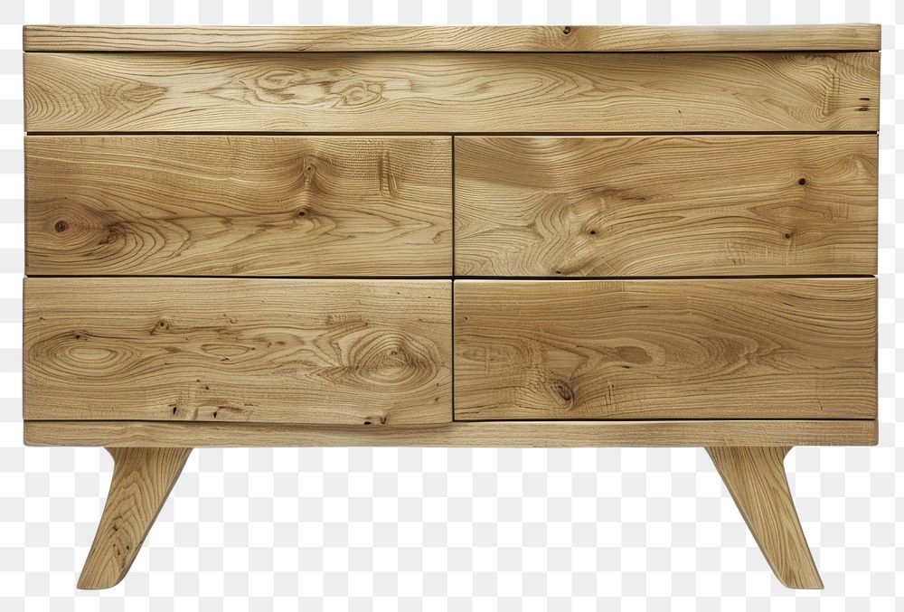 PNG Modern wooden dresser with drawers