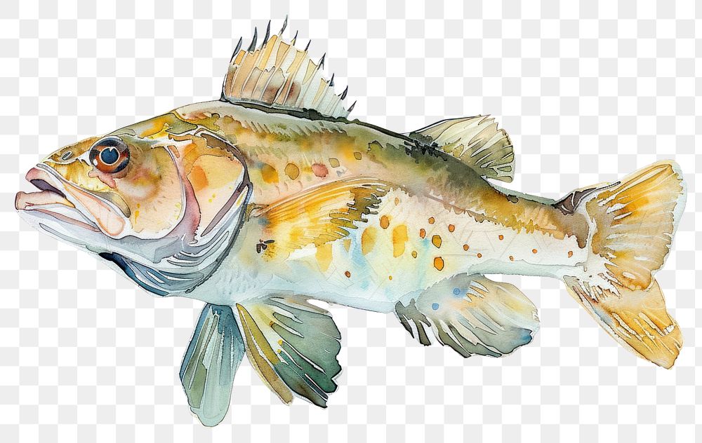 PNG Vibrant watercolor fish illustration