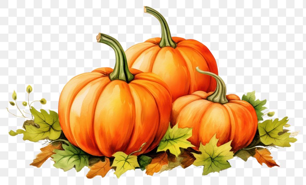 PNG  Vibrant autumn pumpkins illustration