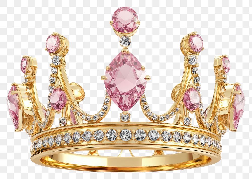 PNG Elegant pink gemstone crown