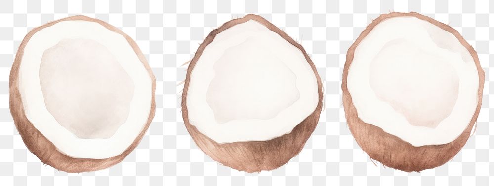 PNG Coconuts as divider watercolor produce fruit plant.