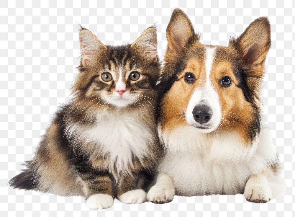 PNG Adorable cat and dog duo