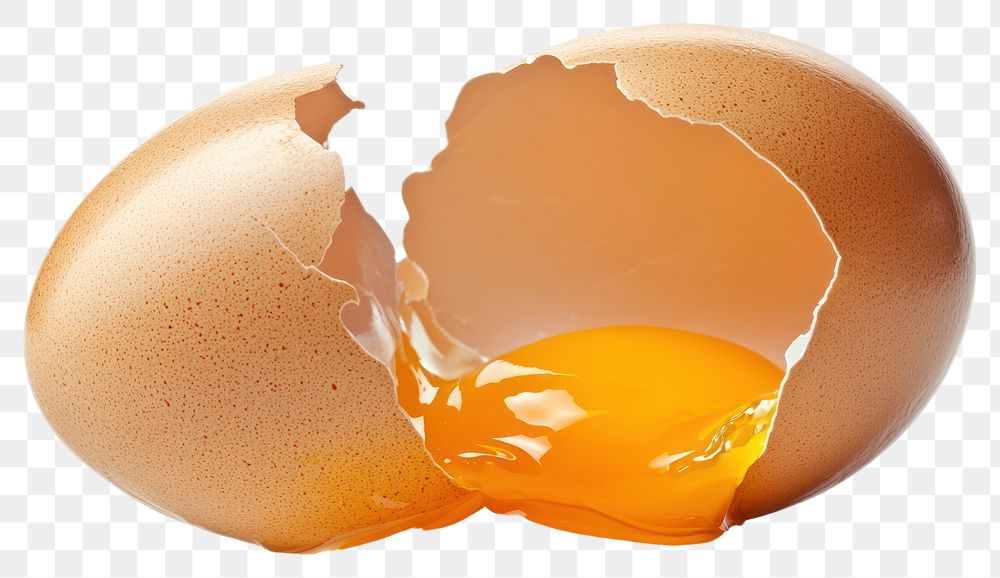 PNG Cracked egg with yolk spilling