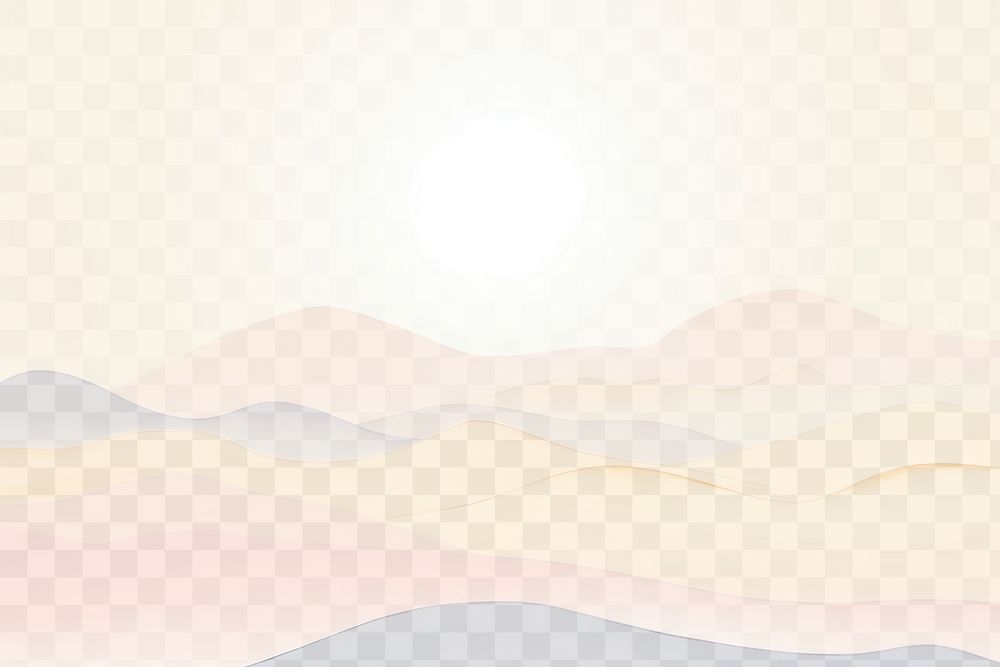 Abstract pastel desert  png paint texture overlay, transparent background