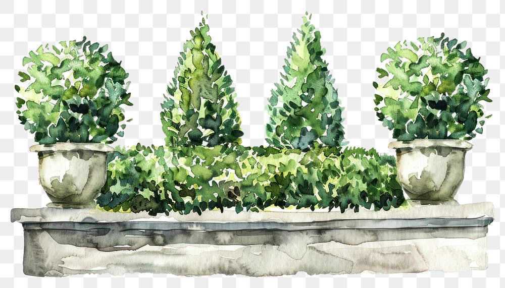 PNG Elegant watercolor garden illustration