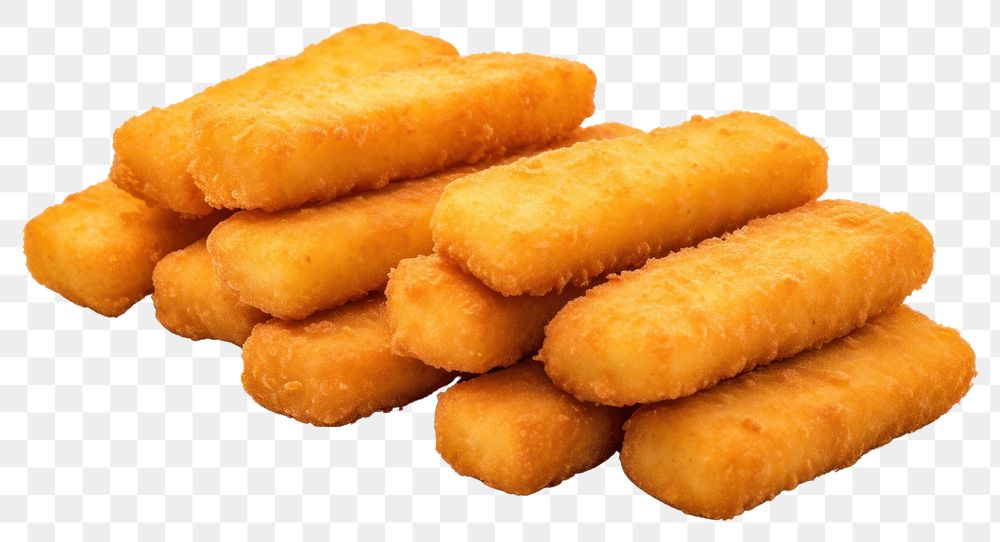 PNG Fish sticks food white background croquette. 