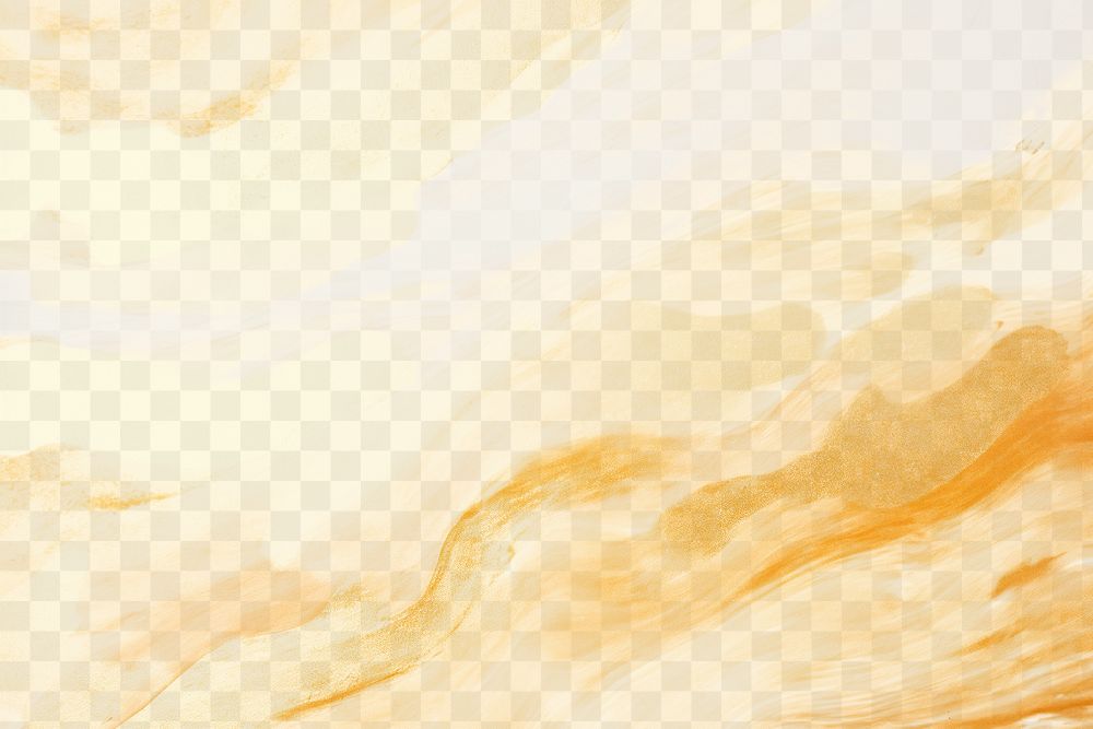 Vibrant golden abstract  png paint texture, transparent background