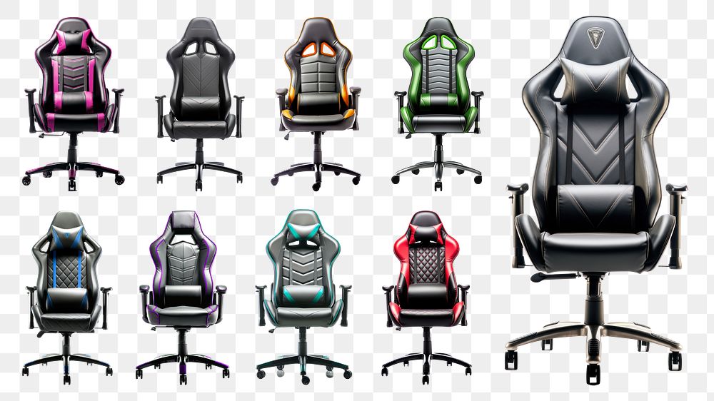 PNG gaming chair element set, transparent background