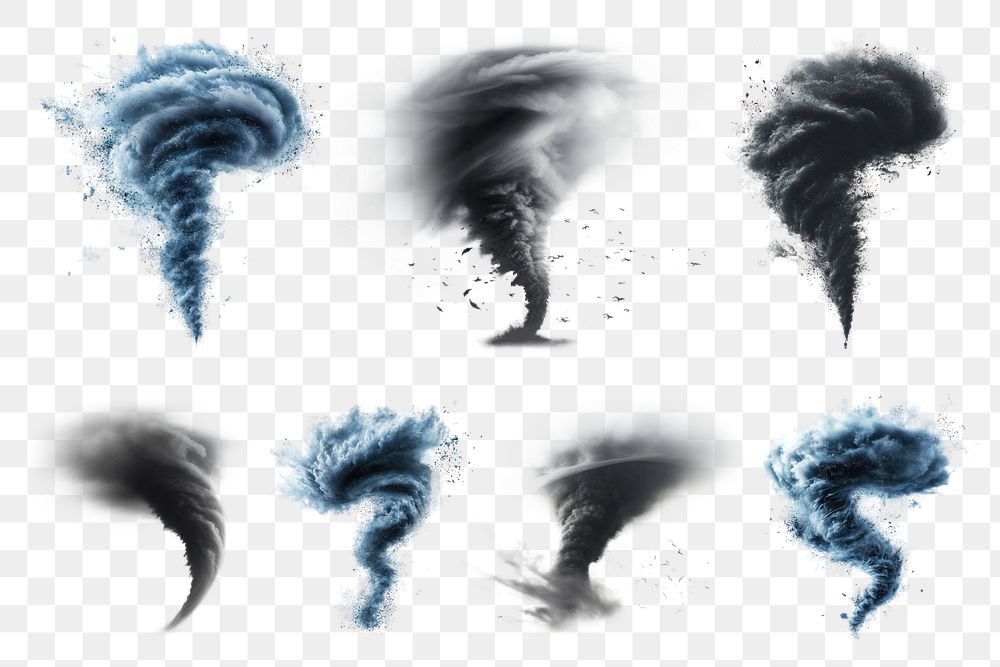 PNG storm element set, transparent background