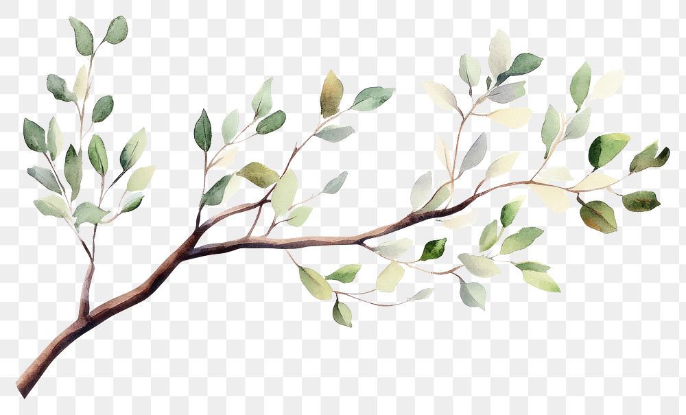 PNG Elegant watercolor botanical branch illustration