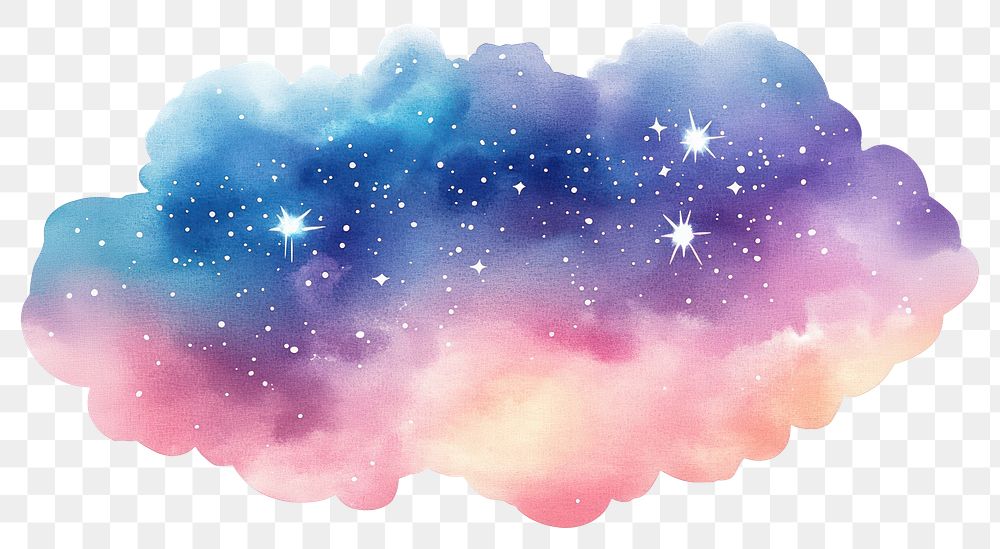 PNG Dreamy watercolor galaxy cloud