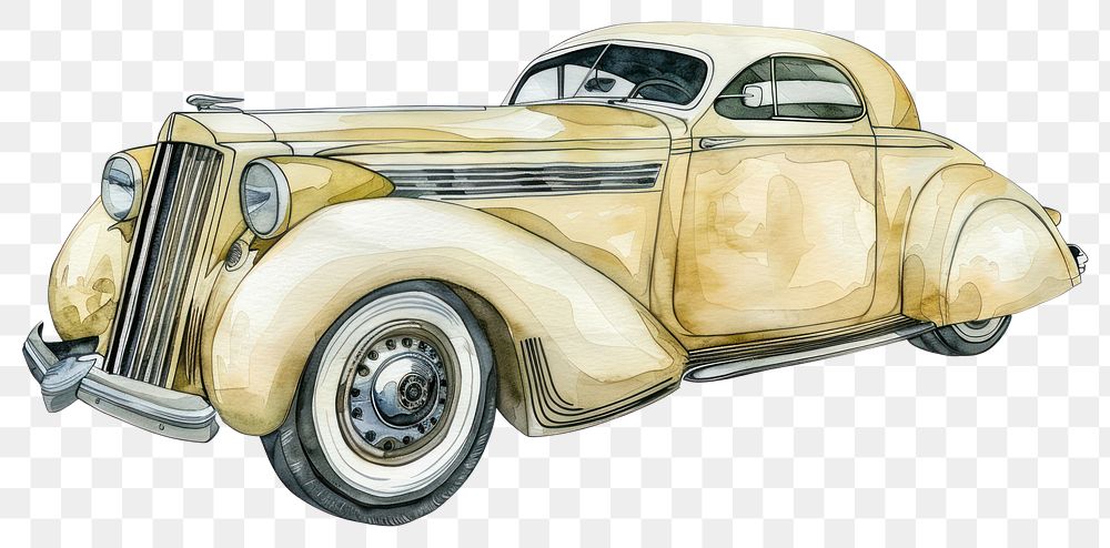 PNG Vintage classic car illustration art