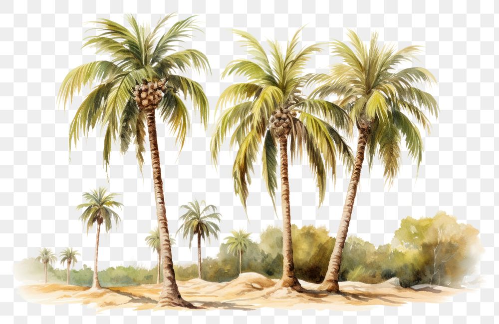 PNG Palm trees painting outdoors nature plant. 