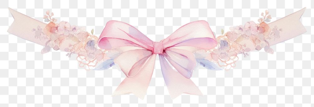 PNG Elegant floral ribbon illustration