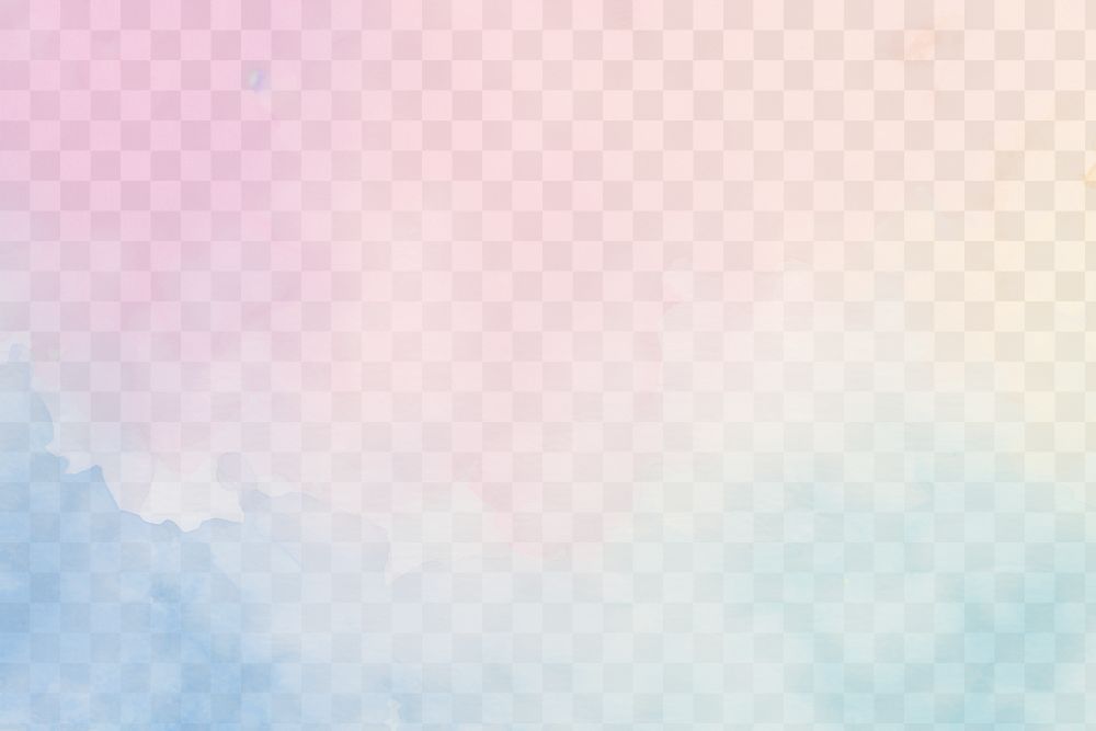 Vibrant watercolor gradient  png paint texture overlay, transparent background