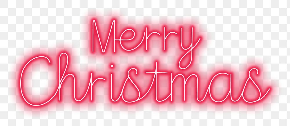 PNG Festive neon Merry Christmas sign