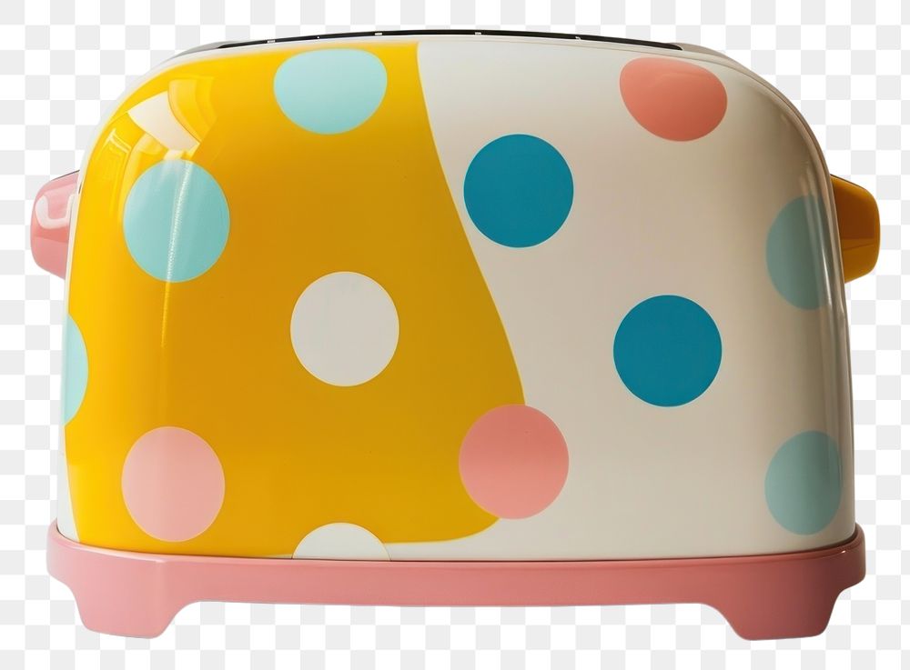 PNG Colorful polka dot kitchen toaster