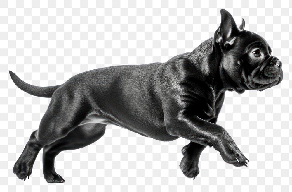 PNG Energetic black puppy running