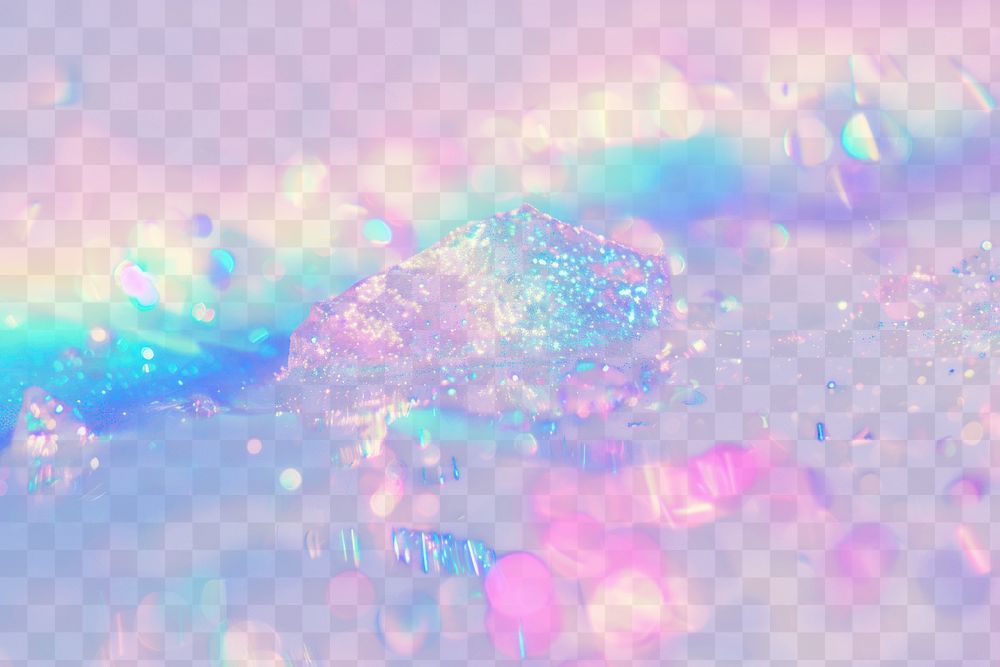 Iridescent gem-like abstract png overlay effect, transparent background