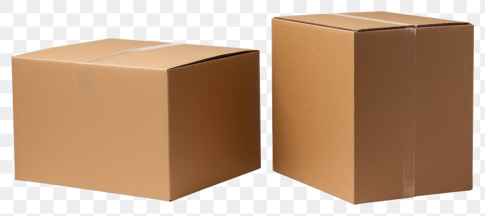 One open and one closed cardboard box simplicity carton white background.