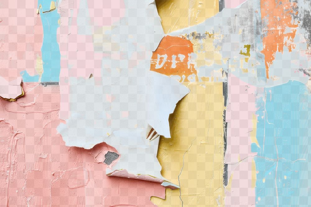 Colorful abstract torn paper  png overlay effect, transparent background