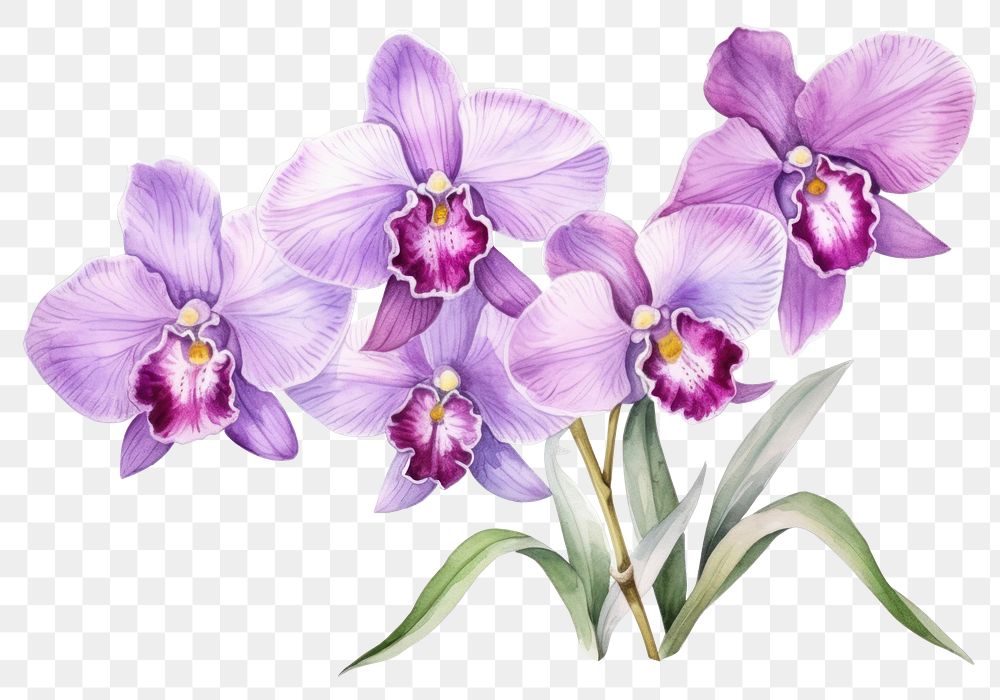 PNG Flower orchid blossom violet. 